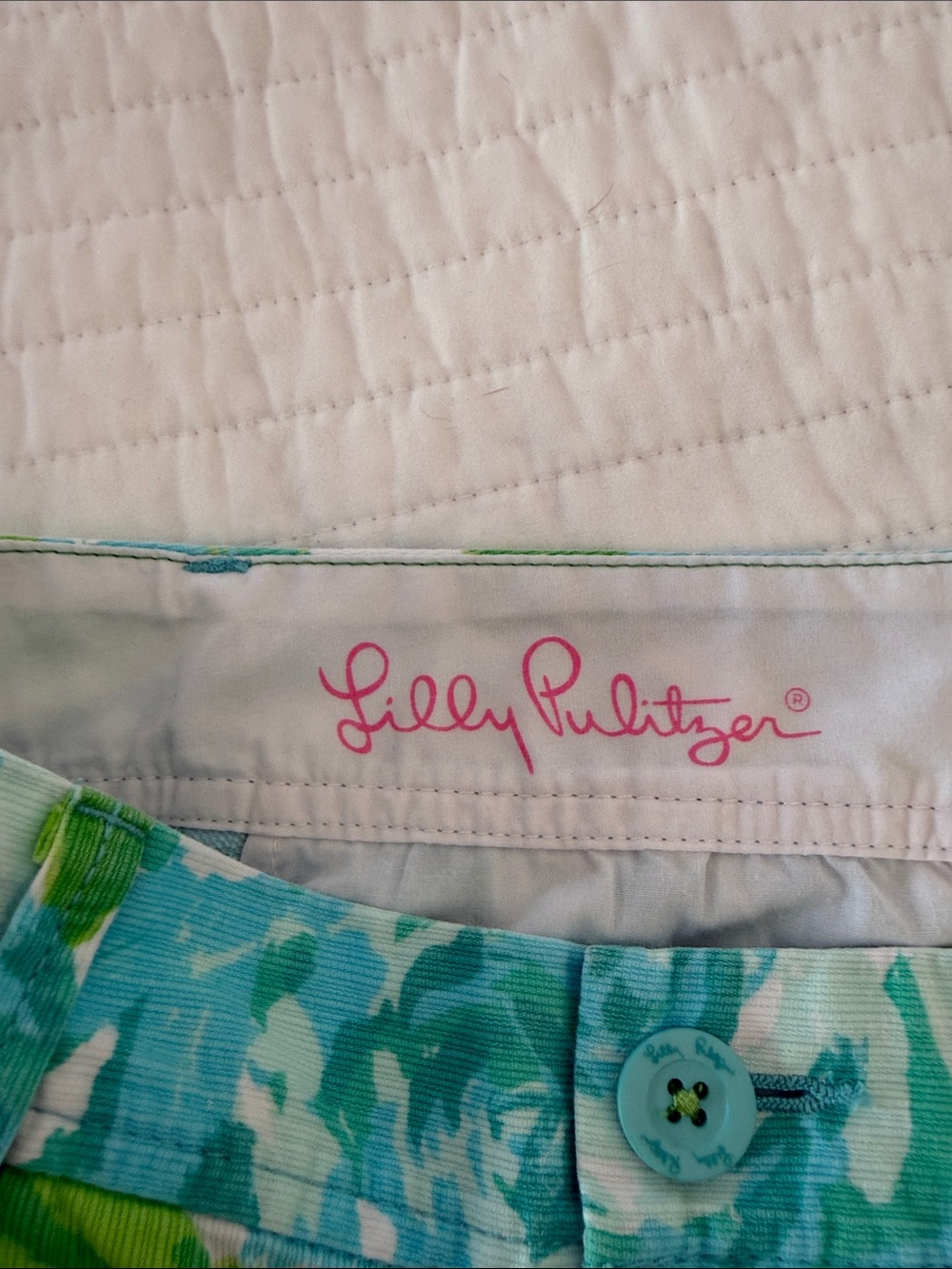 Lilly Pulitzer Aqua and Lime Floral High-Waist Shorts - Picture 3 of 4